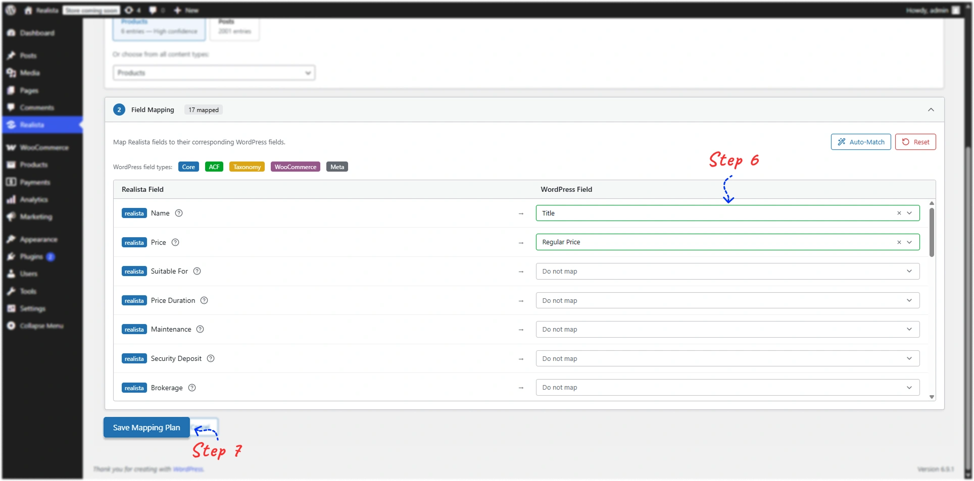Field Mapping configuration